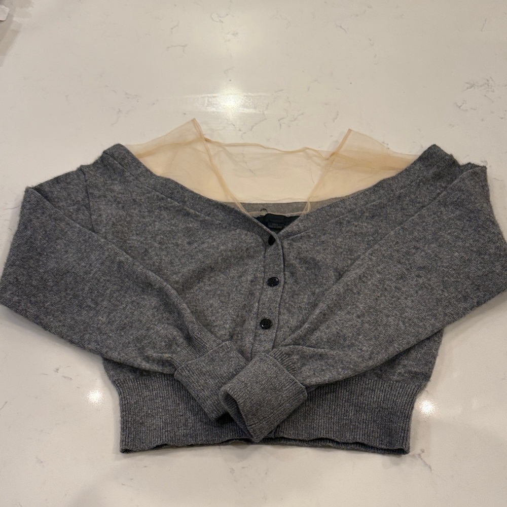 Elegant Gray and Cream Women's Blouse